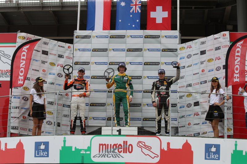On the podium after Race 1